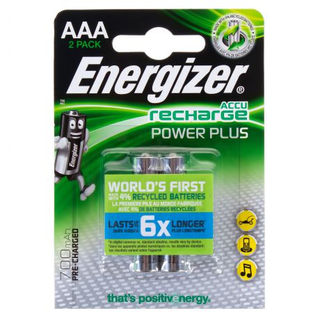 Аккумулятор Energizer Power Plus NH12 BP2 Pre-Ch 700 мА/ч, 2 шт.