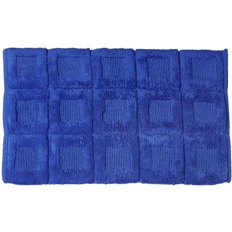 Коврик для ванной комнаты «Quadratto» 60х90 см цвет синий