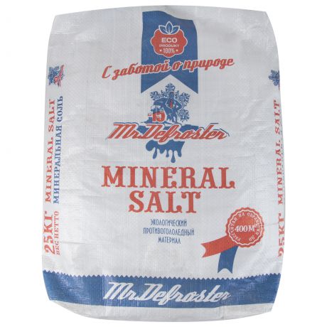 Противогололедный реагент Минеральная соль, 25 кг