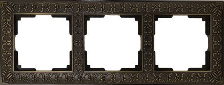 Рамка для розеток и выключателей Antik 3 поста цвет бронза