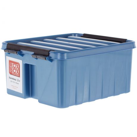 Контейнер Rox Box с крышкой 17x10.5x21 см, 2.5 л, пластик цвет синий