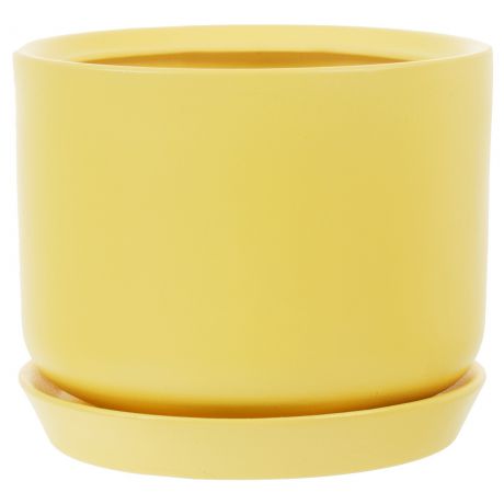 Горшок цветочный «Орфей» d15 см, керамика, цвет жёлтый