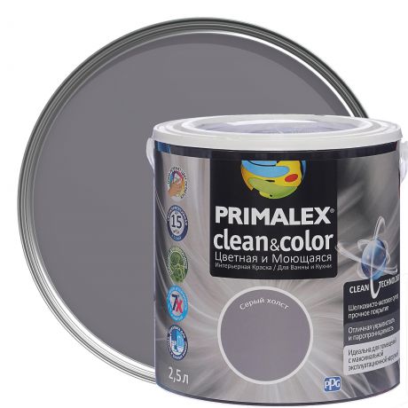 Краска PR-X Clean&Color 2,5 л Серый холст