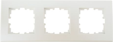 Рамка Lexman Виктория, плоская, 3 поста, цвет жемчужно-белый