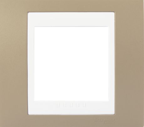 Рамка Schneider Electric Unica, 1 пост, цвет коричневый/белый