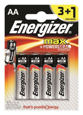 Батарейка алкалиновая Energizer Max AA/LR06 3+1 шт.