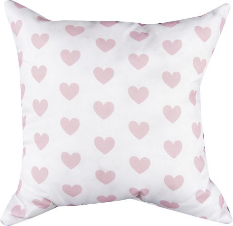 Подушка «Сердечки» 40х40 см цвет розовый