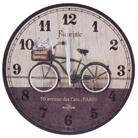Часы настенные "велосипед" диаметр 28.5 см