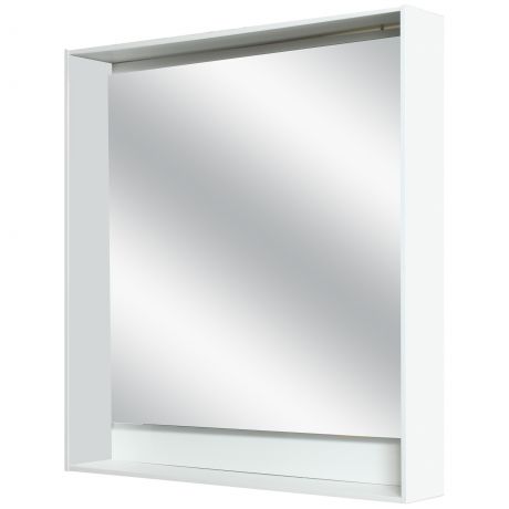 Зеркало с подсветкой «Мокка» 60 см, цвет белый глянец