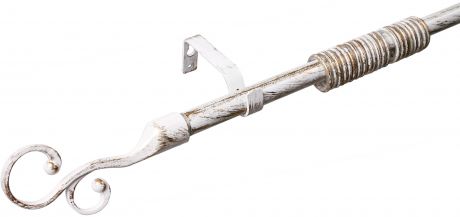 Карниз однорядный раздвижной «Крюк», 160-300 см, цвет белый антик