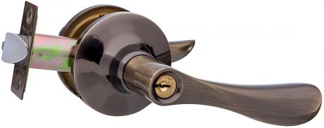 Ручка-защёлка Avers 8026-01-AN, с ключом и фиксатором, сталь, цвет античное серебро