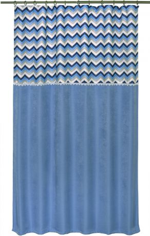 Штора на ленте «Бесконечность», 135х180 см, жаккард, цвет синий