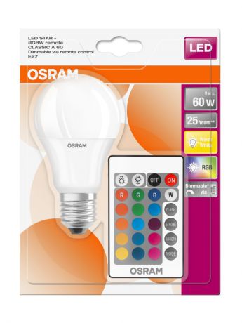 Лампа светодиодная Osram RGB Е27 9 Вт 806 Лм