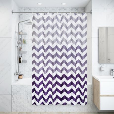 Штора для ванной комнаты Zigzag, 180x200 см, полиэстер
