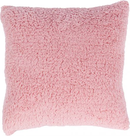 Подушка «Шерпа», 45х45 см, цвет розовый