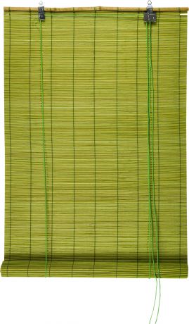 Штора рулонная «Бамбук» 100х175 см, цвет зелёный
