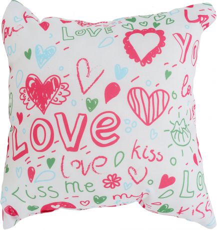 Подушка «Love», 40х40 см, цвет розовый