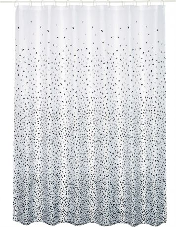 Штора для ванны Droplets с кольцами, 180x180 см, полиэстер, цвет белый