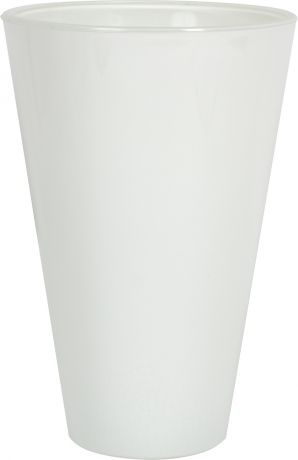 Кашпо, 1.3 л, 140 мм, стекло, цвет прозрачный белый