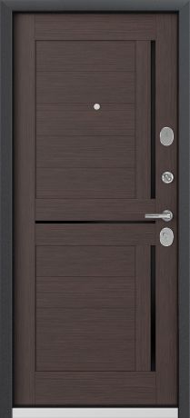 Дверь металлическая Контрол Леона, 880 мм, правая, цвет венге