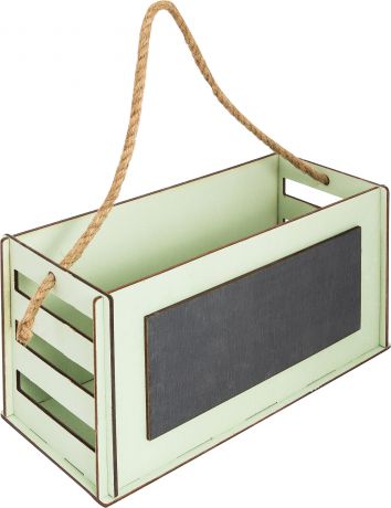 Кашпо-ящик с грифельной доской, 270х130х115 мм, дерево, цвет оливковый