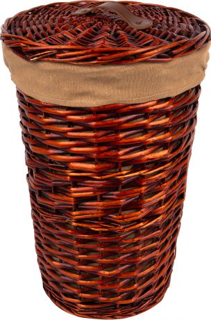 Корзина плетеная с крышкой M цвет коричневый