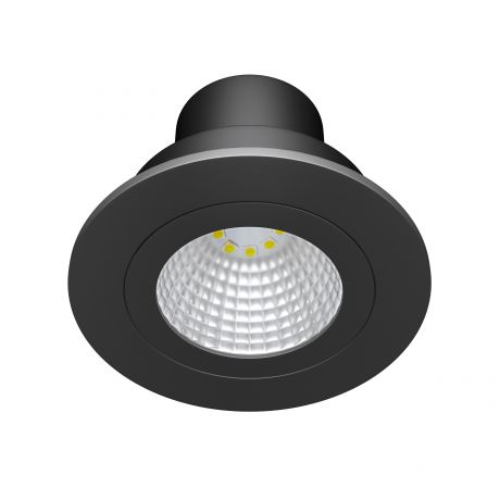 Светильник точечный встраиваемый круглый Dennis 82 мм, 3.85 м², тёплый белый свет, цвет чёрный