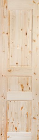 Дверь межкомнатная глухая, 3 филёнки, 60x200 см, массив сосны, цвет бежевый