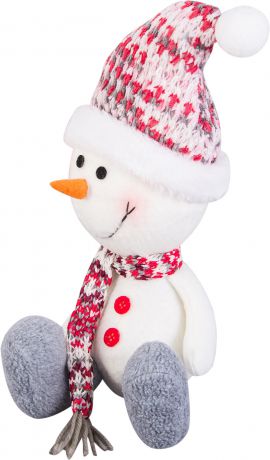 Фигурка декоративная «Снеговик в шапке и шарфе», 20 см