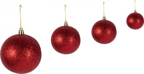 Набор ёлочных шаров 3-8 см цвет красный/золото, 46 шт.