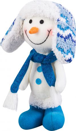 Фигурка декоративная «Снеговик в шапке и шарфе», 23 см