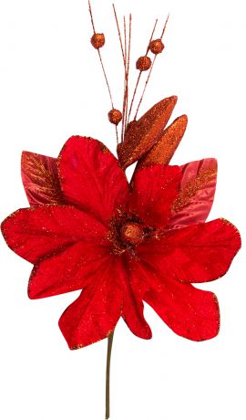 Украшение на спице «Цветок» 40 см цвет красный