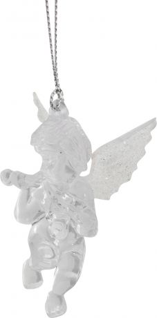 Украшение новогоднее «Ангел малый со скрипкой», пластик, цвет прозрачный