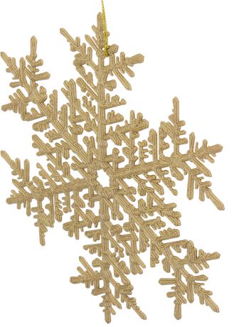 Украшение новогоднее «Снежинка большая», пластик, цвет золото матовое