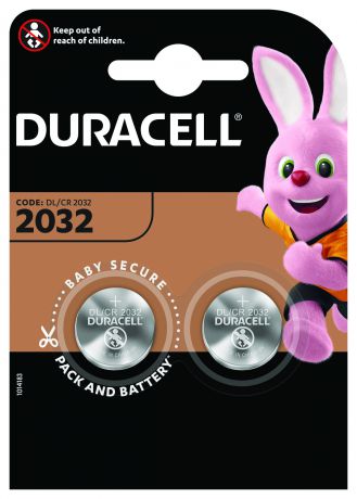 Батарейка литиевая Duracell CR2032, 2 шт.
