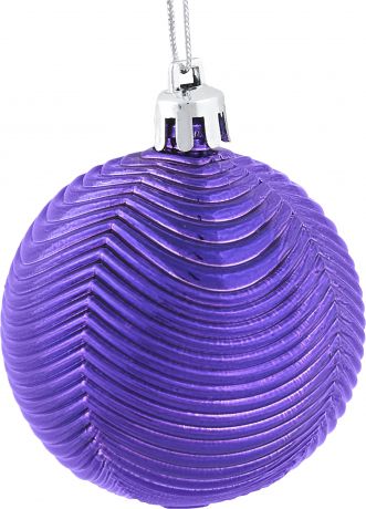 Набор ёлочных шаров 6 см, цвет фиолетовый, 6 шт.