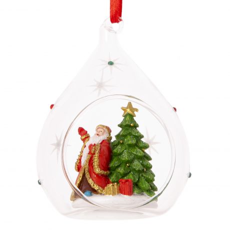 Украшение ёлочное «Дед Мороз и ёлка», 11 см