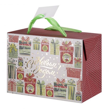 Пакет-коробка подарочный «Подарочки» 15x11 см