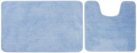 Набор ковриков для ванной комнаты Presto 45x70/45x45 см цвет светло-синий