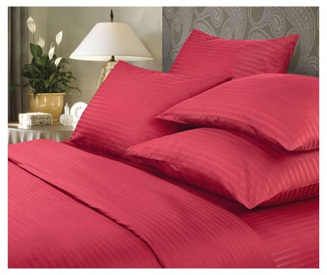 Комплект постельного белья Verossa Red, 2,0-спальный, страйп, наволочки 50x70см
