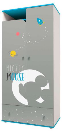 Шкаф двухсекционный Polini kids Disney baby «Микки Маус», белый/серый