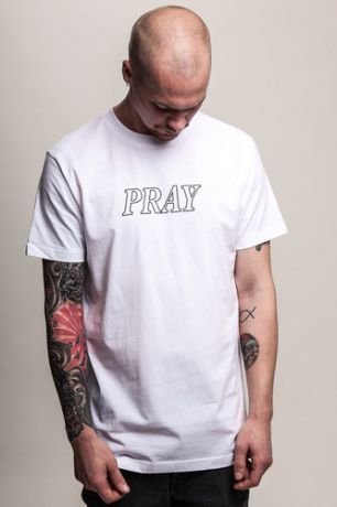 Футболка MISTER TEE Pray Hands Tee (White, 2XL)