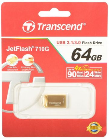 Transcend JetFlash 710 64GB (золотистый)