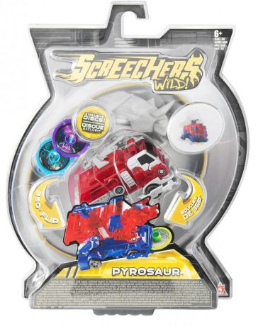 Screechers Wild Машинка-трансформер Пирозавр (красно-серый)