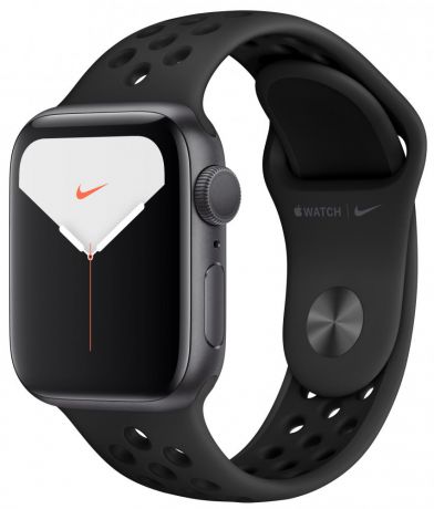 Apple Watch Nike Series 5, 40 мм, корпус из алюминия цвета «серый космос», спортивный ремешок Nike цвета антрацитовый/черный (серый космос)