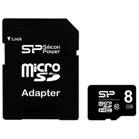 Карта памяти Silicon Power micro SDHC Card 8GB Class 10 + SD adapter