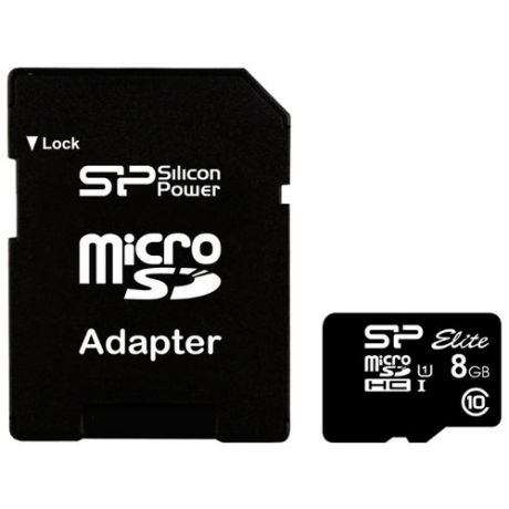 Карта памяти Silicon Power ELITE microSDHC 8GB UHS Class 1 Class 10 + SD adapter