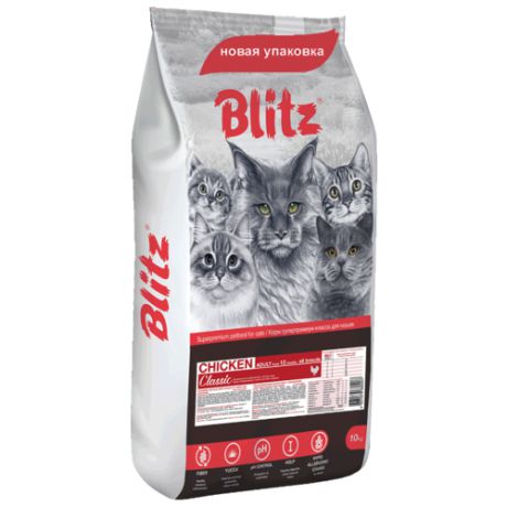 Корм для кошек Blitz Adult Cats Chicken dry (10 кг)