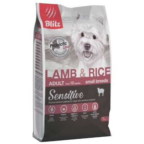 Корм для собак Blitz (7 кг) Adult Dog Lamb & Rice Small Breeds dry