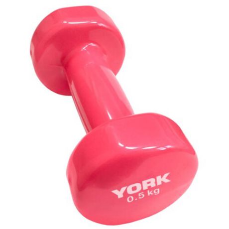 Гантель цельнолитая York Fitness DBY100 B26313p 0.5 кг розовая